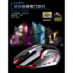 Leopard Mouse Gaming LED RGB 1600 DPI - K1 - Black - 5
