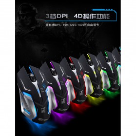 Leopard Mouse Gaming LED RGB 1600 DPI - K1 - Black - 8