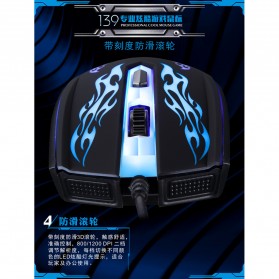 Leopard Mouse Gaming LED RGB 1200 DPI - 139 - Black - 3