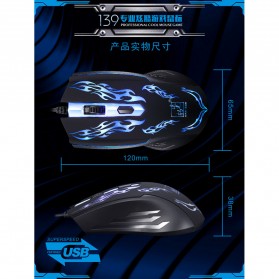 Leopard Mouse Gaming LED RGB 1200 DPI - 139 - Black - 5