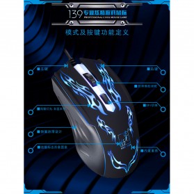 Leopard Mouse Gaming LED RGB 1200 DPI - 139 - Black - 6