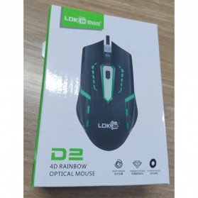 LDKAI Mouse Gaming LED RGB 1200 DPI - D2 - Black - 5
