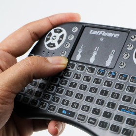 Taffware Air Mouse Wireless Mini Keyboard RGB 2.4GHz Dengan Touch Pad - I8 - Black - 3