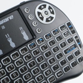 Taffware Air Mouse Wireless Mini Keyboard RGB 2.4GHz Dengan Touch Pad - I8 - Black - 6