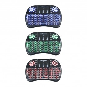 Taffware Air Mouse Wireless Mini Keyboard RGB 2.4GHz Dengan Touch Pad - I8 - Black - 8