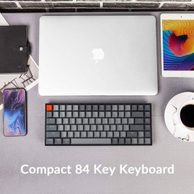 Keychron Wireless Mechanical Keyboard 84 Keys White Backlit Gateron Red Switch - K2-A-V2 - Gray/Red - 6