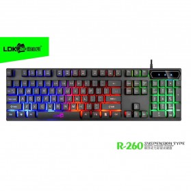 LDKAI Gaming Keyboard RGB LED Wired - R260 - Black White - 4