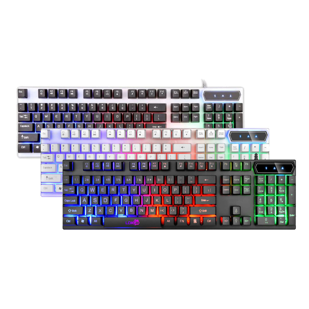 LDKAI Gaming Keyboard RGB LED R260 Black White