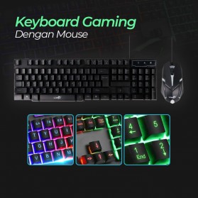LDKAI Gaming Keyboard LED with Mouse - 832 - Black