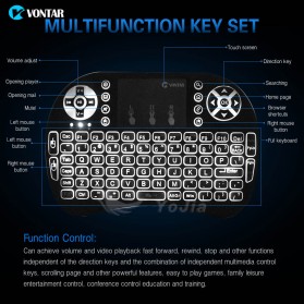 Air Mouse Wireless Keyboard RGB 2.4GHz Dengan Touch Pad - I8-3C - Black - 5