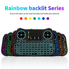 Mini MT08 Air Mouse Wireless Keyboard RGB 2.4GHz with Touchpad - Black - 1