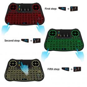 Mini MT08 Air Mouse Wireless Keyboard RGB 2.4GHz with Touchpad - Black - 3