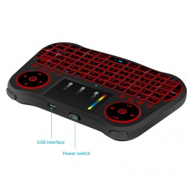 Mini MT08 Air Mouse Wireless Keyboard RGB 2.4GHz with Touchpad - Black - 4