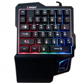 LIMEIDE Single Hand Gaming Keyboard RGB 35 Keys - GK103 - Black