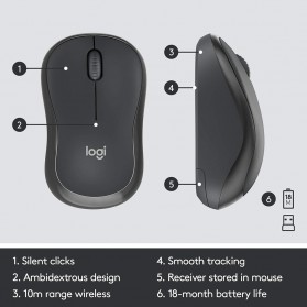 Logitech Silent Wireless Keyboard with Mouse Combo - MK295 - Black - 7
