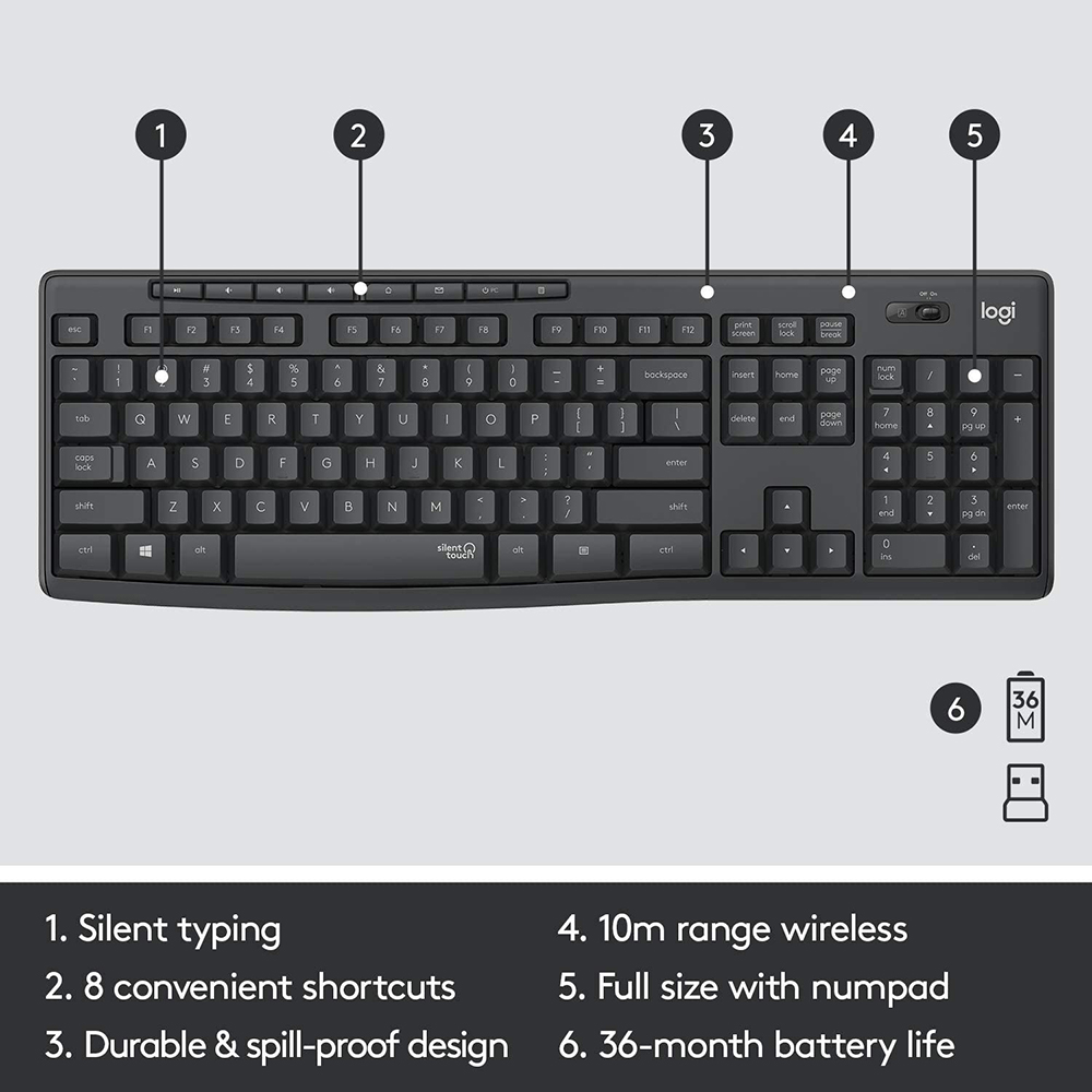Wireless Keyboard With Mouse Combo