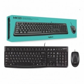 Logitech Desktop Combo Keyboard dan Mouse - MK120 - Black - 9