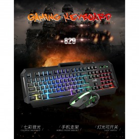 LDKAI Gaming Keyboard LED with Mouse - 829 - Black - 9