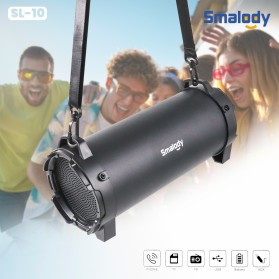 Smalody Outdoor Portable Bluetooth Speaker Boombox with Carrying Strap - SL-10 - Black - 1