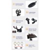 Gambar produk Microphone Standing Holder Tripod with Smartphone Holder & Ring Light - D02B