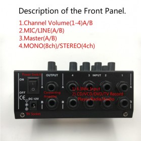 WEITESI Professional Console Karaoke Mixer 8 Channel Input Mic - AM-228 - Black - 8