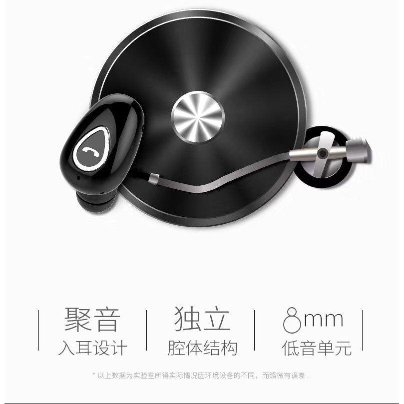 Earphone Bluetooth 4.1 Ultra Mini YX01 Black