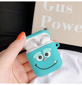 Gambar produk Vozro Cartoon PU Leather Case Monster for AirPods 1 & 2 Charging Case with Carabiner - A-EJT