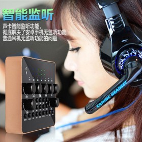 Taffware Audio Bluetooth USB External Soundcard Live Broadcast Microphone Headset with Remote - V10 - Black - 1
