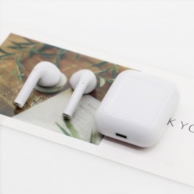 WOJOQ TWS Earphone Bluetooth Headset 5.0 with Charging Case - i10 - White