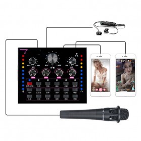 ZLIVE Audio USB External Soundcard Live Broadcast Microphone Headset - V12 - Black - 5