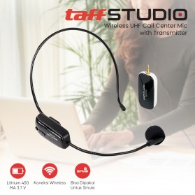 TaffSTUDIO Wireless UHF Call Center Mic with Transmitter - HX-W002 - Black