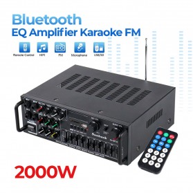 Sunbuck Bluetooth EQ Audio Amplifier Karaoke Home Theater FM Radio 2000W - AV-MP326BT - Black