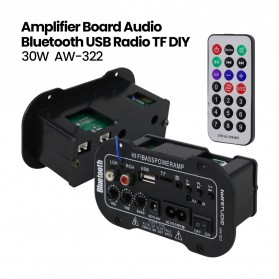 TaffSTUDIO Amplifier Board Audio Bluetooth USB FM Radio TF Player Subwoofer DIY 30W - AW-322 - Black