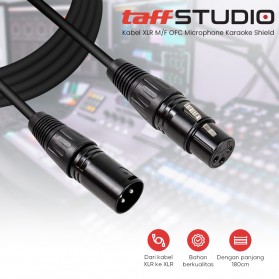 TaffSTUDIO Kabel XLR M/F OFC Microphone Karaoke Shielded 1.8 Meter - BOF30 - Black