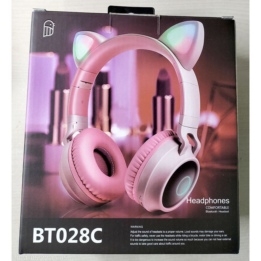 GTIPPOR Cute Cat Ear Wireless Headphone Headset Bluetooth 5.0 RGB LED with  Mic - BT028C - Pink - JakartaNotebook.com