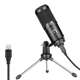 TaffSTUDIO Microphone Condenser USB Mikrofon Studio with Stand - UD-800 - Black