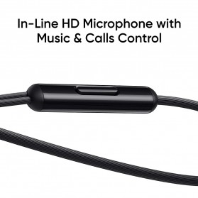 Realme Buds Classic Wired Earphones with HD Microphone (Replika 1:1) - RMA2001 - Black - 5