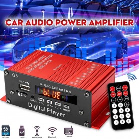 CLAITE Penguat Daya Audio Mobil Car Audio Power Amplifier 12 V 200 W - G8 - Red