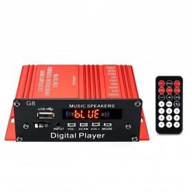 CLAITE Penguat Daya Audio Mobil Car Audio Power Amplifier 12 V 200 W - G8 - Red - 4