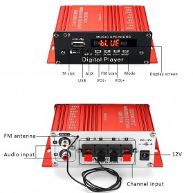 CLAITE Penguat Daya Audio Mobil Car Audio Power Amplifier 12 V 200 W - G8 - Red - 5
