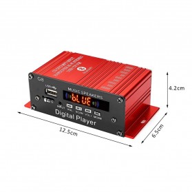CLAITE Penguat Daya Audio Mobil Car Audio Power Amplifier 12 V 200 W - G8 - Red - 6