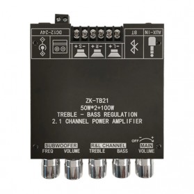 TKXEC Bluetooth Audio Receiver 5.0 Digital Amplifier Board 50W x 2 + 100W TPA3116D2 - ZK-TB21 - Black - 3
