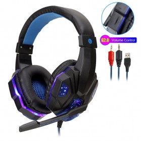 SOYTO Gaming Headphone Headset Super Bass LED with Mic - SY830MV - Blue - 1
