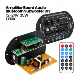 TaffSTUDIO Amplifier Board Audio Bluetooth USB FM Radio TF Player Subwoofer DIY 35W - D30K - Black