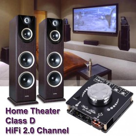 Wuzhi Audio Bluetooth 5.0 Amplifier 2.0 Channel Amp Receiver 2x50W TPA3116D2 - 502H - Black - 4