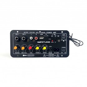 TaffSTUDIO Amplifier Board Audio Bluetooth USB FM Radio TF Player Subwoofer DIY 400W - D10OK - Black