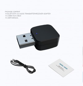 ROCKETEK USB Dongle Bluetooth 5.0 Transmitter Receiver Audio Adapter - KN321 - Black - 12