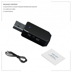 ESSAGER USB Dongle Bluetooth 5.0 Transmitter Receiver Audio Adapter - KN330 - Black - 10
