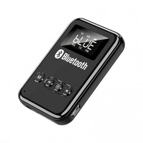 TKXEC Audio Bluetooth 5.0 Transmitter Receiver Adapter AUX FM - K6 - Black