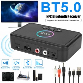 Centechia Audio Bluetooth 5.0 Receiver Adapter NFC RCA AUX - D10 - Black